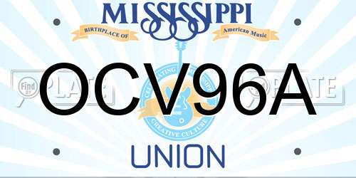 OCV96A Mississippi License Plate