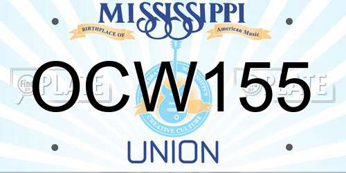 OCW155 Mississippi License Plate