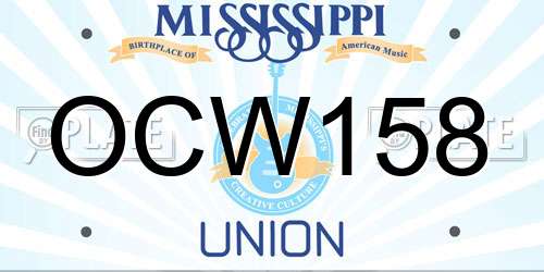 OCW158 Mississippi License Plate