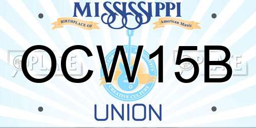 OCW15B Mississippi License Plate
