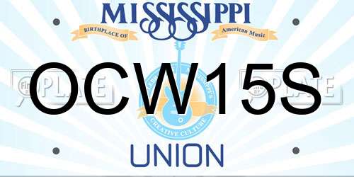 OCW15S Mississippi License Plate