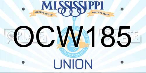 OCW185 Mississippi License Plate