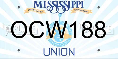 OCW188 Mississippi License Plate