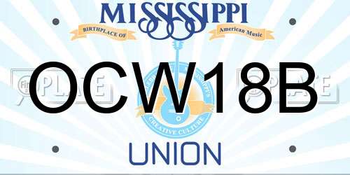 OCW18B Mississippi License Plate