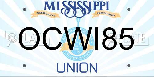 OCWI85 Mississippi License Plate