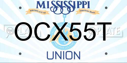 OCX55T Mississippi License Plate