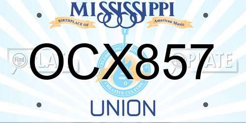 OCX857 Mississippi License Plate