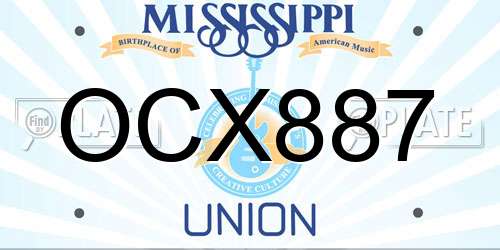OCX887 Mississippi License Plate