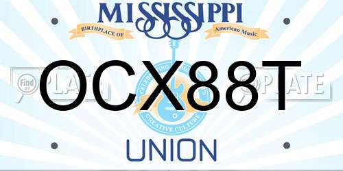 OCX88T Mississippi License Plate