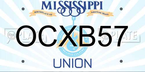 OCXB57 Mississippi License Plate