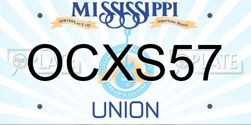 OCXS57 Mississippi License Plate