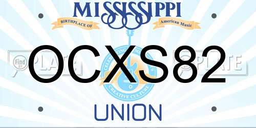 OCXS82 Mississippi License Plate