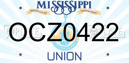OCZ0422 Mississippi License Plate