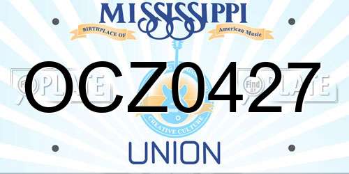 OCZ0427 Mississippi License Plate