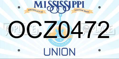 OCZ0472 Mississippi License Plate