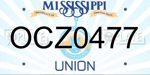 OCZ0477 Mississippi License Plate