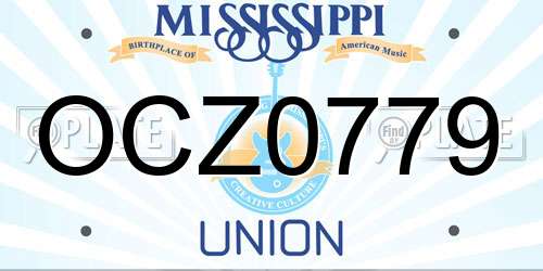 OCZ0779 Mississippi License Plate