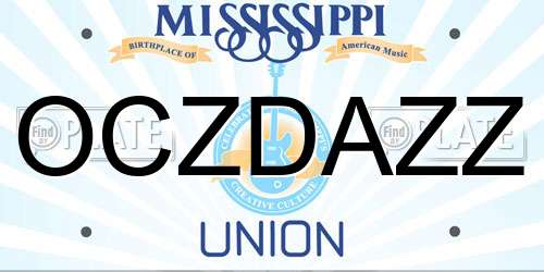 OCZDAZZ Mississippi License Plate