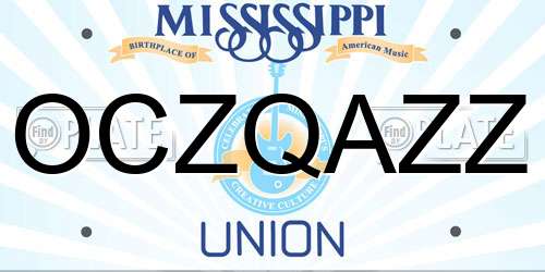 OCZQAZZ Mississippi License Plate