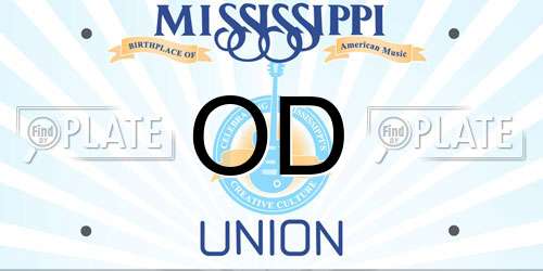 OD Mississippi License Plate