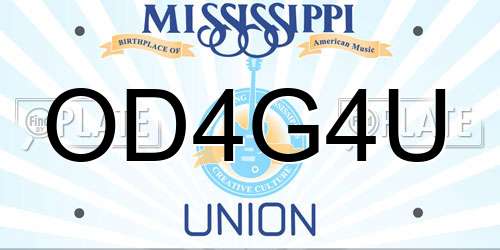 OD4G4U Mississippi License Plate