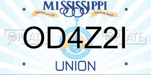OD4Z2I Mississippi License Plate