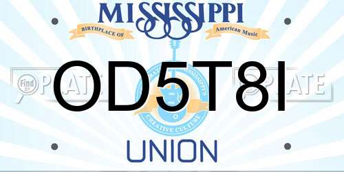 OD5T8I Mississippi License Plate