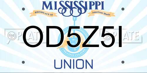 OD5Z5I Mississippi License Plate