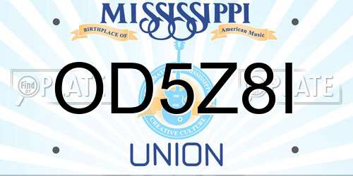 OD5Z8I Mississippi License Plate