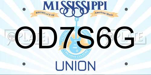 OD7S6G Mississippi License Plate