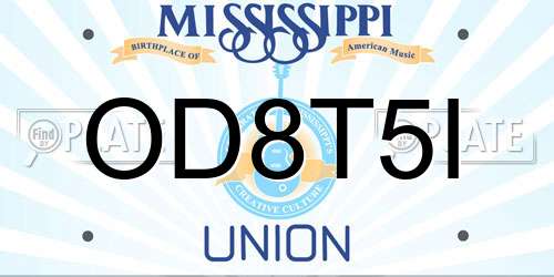 OD8T5I Mississippi License Plate