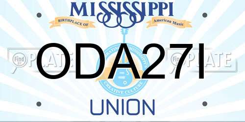 ODA27I Mississippi License Plate