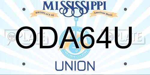 ODA64U Mississippi License Plate