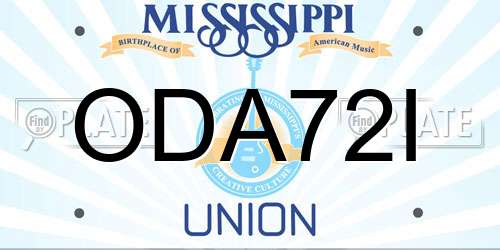 ODA72I Mississippi License Plate