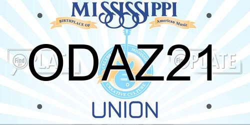 ODAZ21 Mississippi License Plate