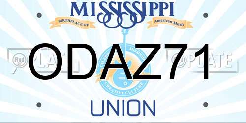 ODAZ71 Mississippi License Plate