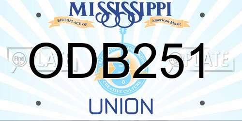 ODB251 Mississippi License Plate