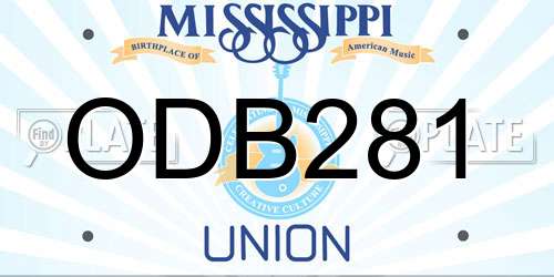 ODB281 Mississippi License Plate