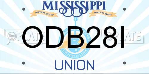 ODB28I Mississippi License Plate