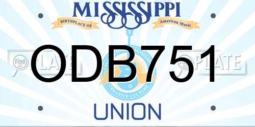 ODB751 Mississippi License Plate