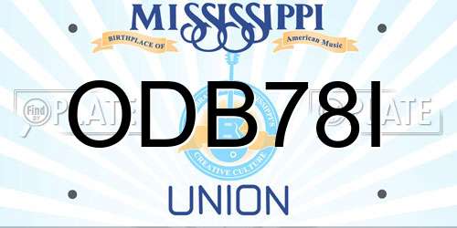 ODB78I Mississippi License Plate