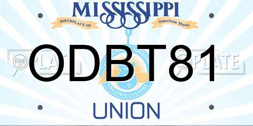 ODBT81 Mississippi License Plate