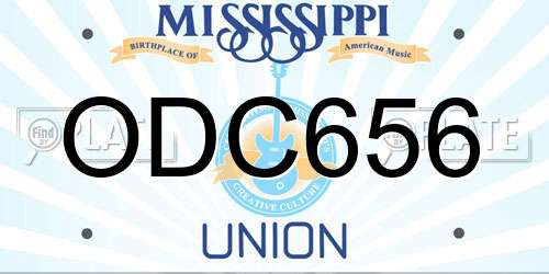 ODC656 Mississippi License Plate