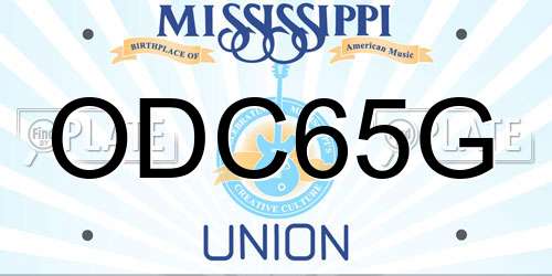 ODC65G Mississippi License Plate