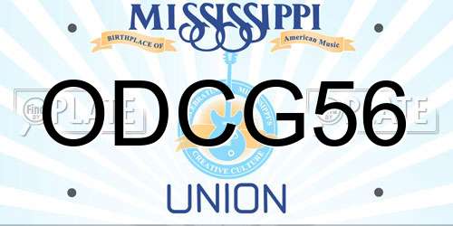 ODCG56 Mississippi License Plate