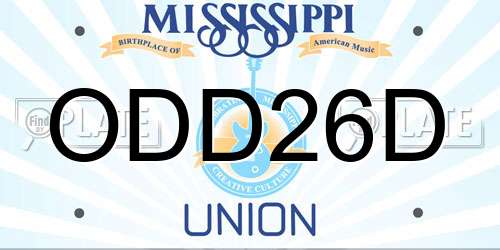 ODD26D Mississippi License Plate