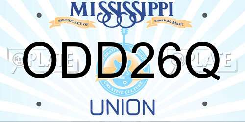 ODD26Q Mississippi License Plate