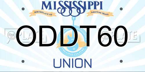 ODDT60 Mississippi License Plate
