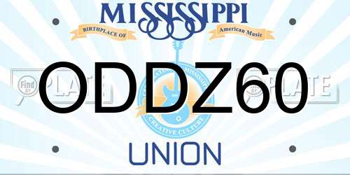 ODDZ60 Mississippi License Plate