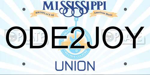 ODE2JOY Mississippi License Plate